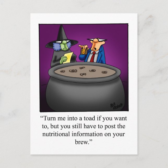 Roligt Halloween-humor vykort (Framsida)