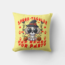 Roligt Halloween Hund Pumpkin Design for Pets! Kudde