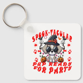 Roligt Halloween Hund Pumpkin Design for Pets! Nyckelring