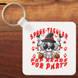 Roligt Halloween Hund Pumpkin Design for Pets! Nyckelring