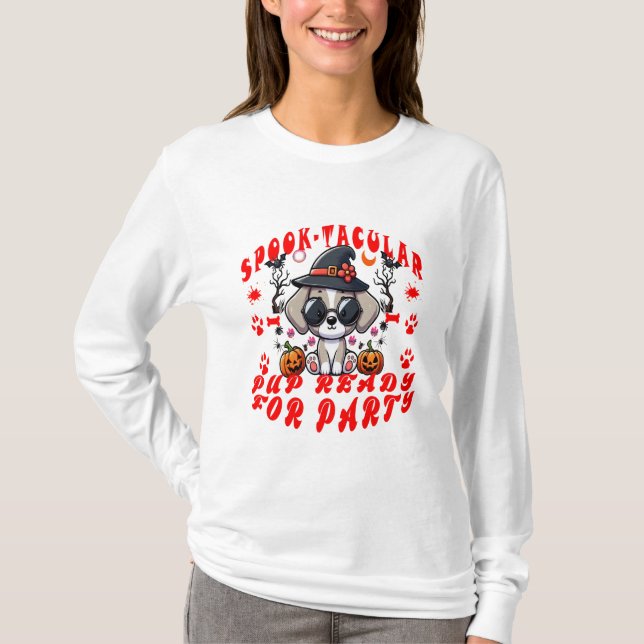 Roligt Halloween Hund Pumpkin Design for Pets! T Shirt (Framsida)