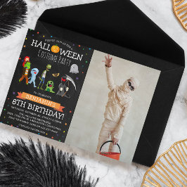 Roligt Halloween Kids Costume Födelsedagsfest Phot Inbjudningar