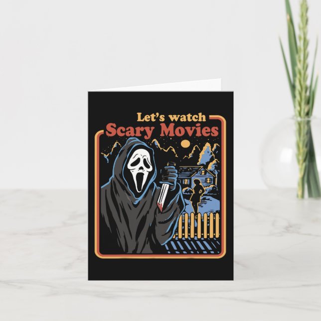Roligt Halloween Let's Watch Horror Movies Ghost Kort (Framsida)
