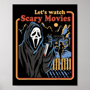 Roligt Halloween Let's Watch Horror Movies Ghost Poster
