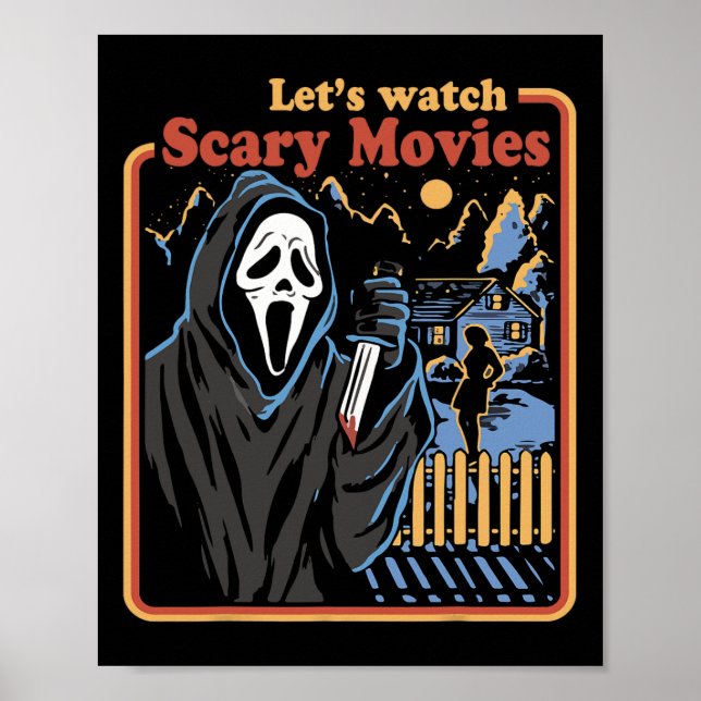 Roligt Halloween Let's Watch Horror Movies Ghost Poster (Framsidan)