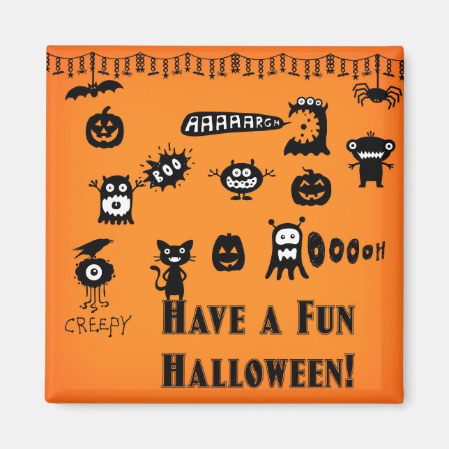 Roligt Halloween Magnet (Framsidan)