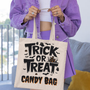 Roligt Halloween med bedragstecken! Tygkasse