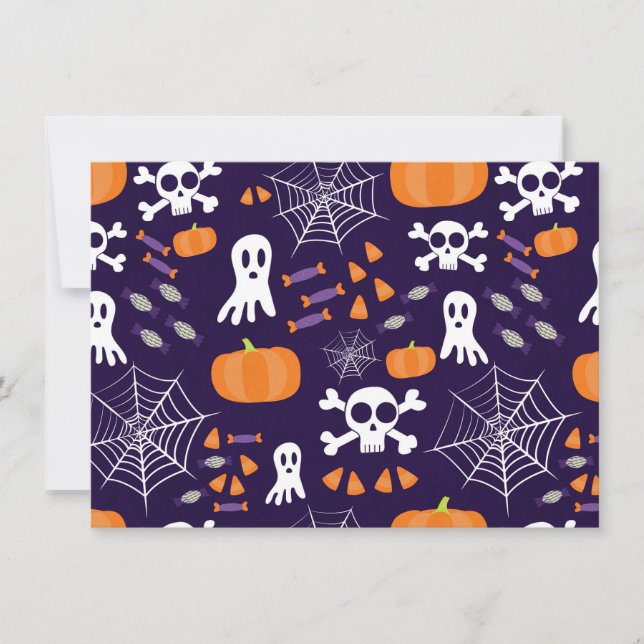 Roligt Halloween Mönster Inbjudningar (Framsida)