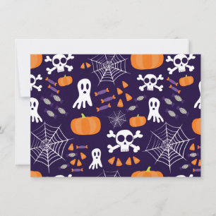 Roligt Halloween Mönster Inbjudningar