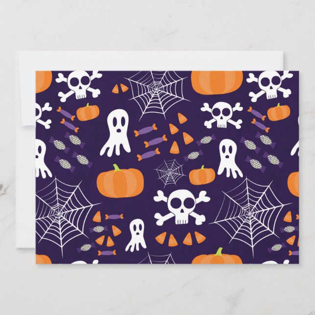 Roligt Halloween Mönster Inbjudningar (Framsida)