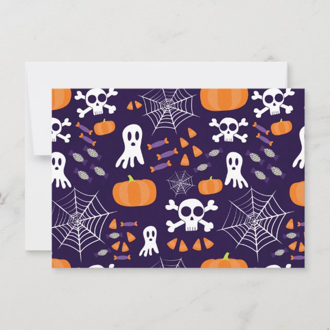Roligt Halloween Mönster Inbjudningar (Framsida)