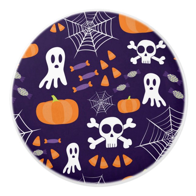 Roligt Halloween-mönster Knopp (Framsidan)