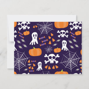 Roligt Halloween-mönster Kort