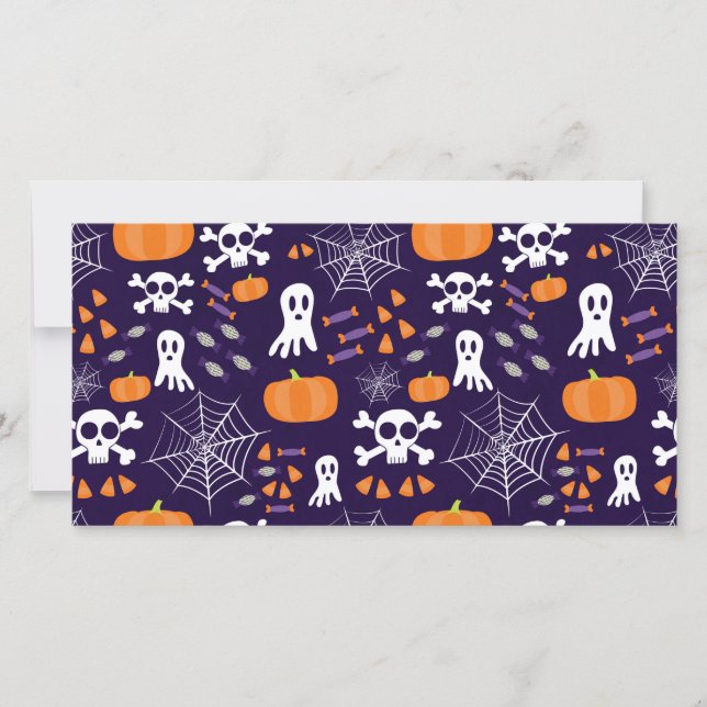 Roligt Halloween-mönster Kort (Framsida)