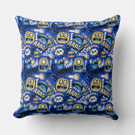 Roligt Halloween Monster Mönster Kudde