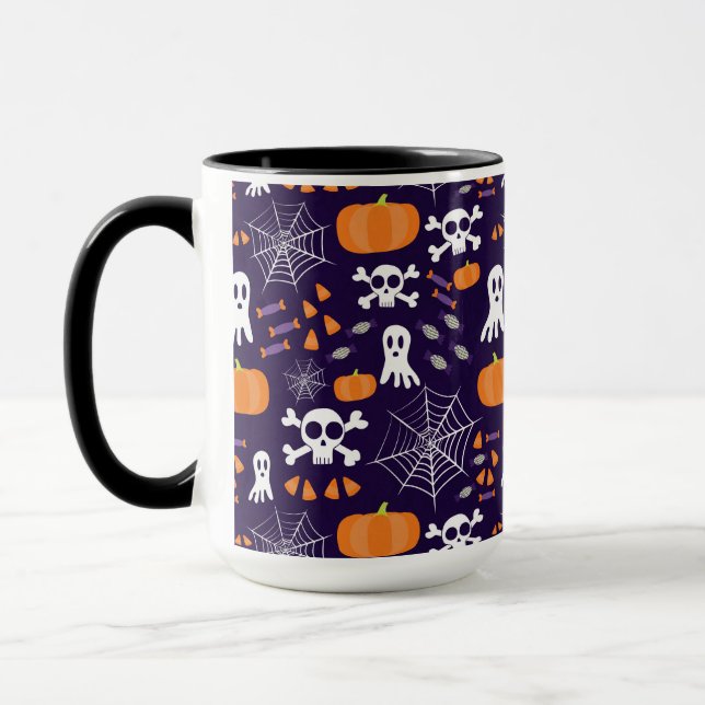 Roligt Halloween-mönster Mugg (Vänster)