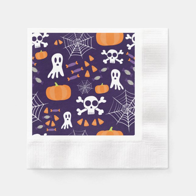 Roligt Halloween Mönster Pappersservett (Framsidan)