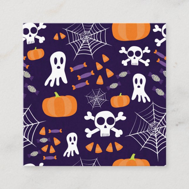 Roligt Halloween Mönster Rabattkort (Framsida)