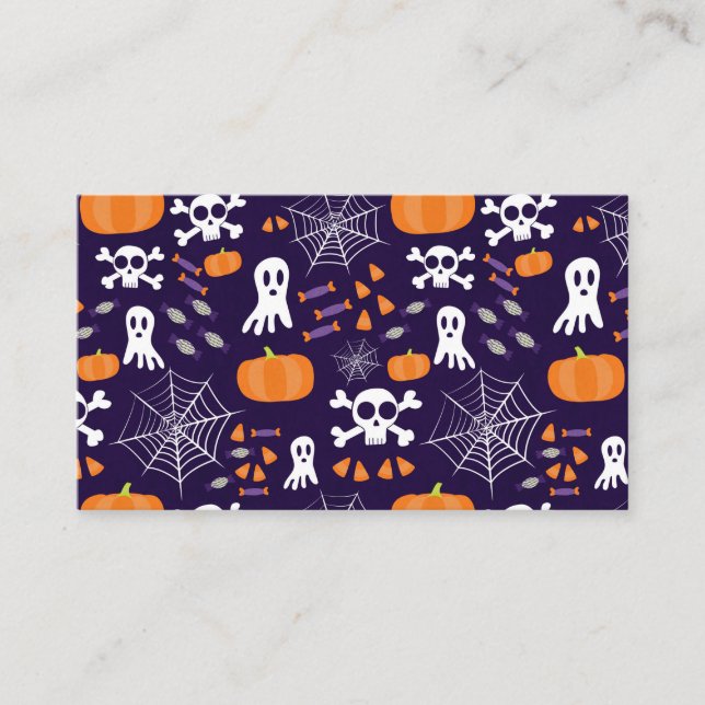 Roligt Halloween-mönster Visitkort (Framsida)