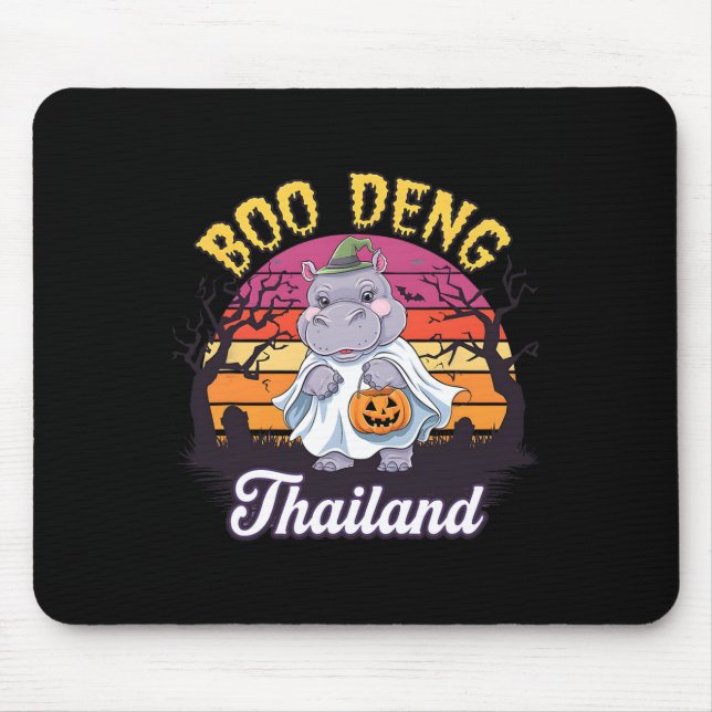 Roligt Halloween Moo Deng Hippo Baby Musmatta (Framsidan)