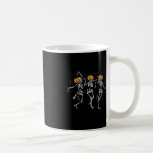 Roligt Halloween Pumpkin Dancing Skeleton Costume Kaffemugg