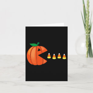 Roligt Halloween Pumpkin Eating Candy corn Kort