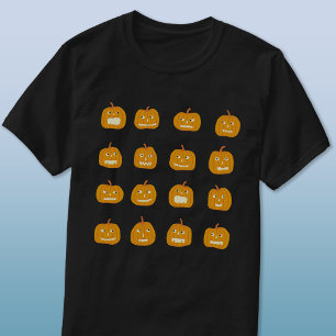 Roligt Halloween Pumpkin Lantern Mönster T Shirt