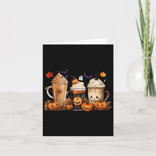 Roligt Halloween Pumpkin Spice Latte Coffee Fall W Kort