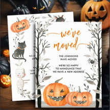 Roligt Halloween Pumpkin Vi har Flyttat att föränd