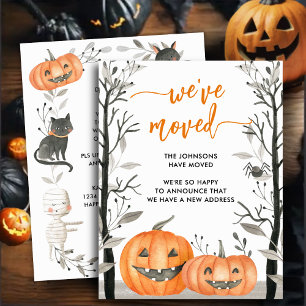 Roligt Halloween Pumpkin Vi har Flyttat att föränd Meddelande