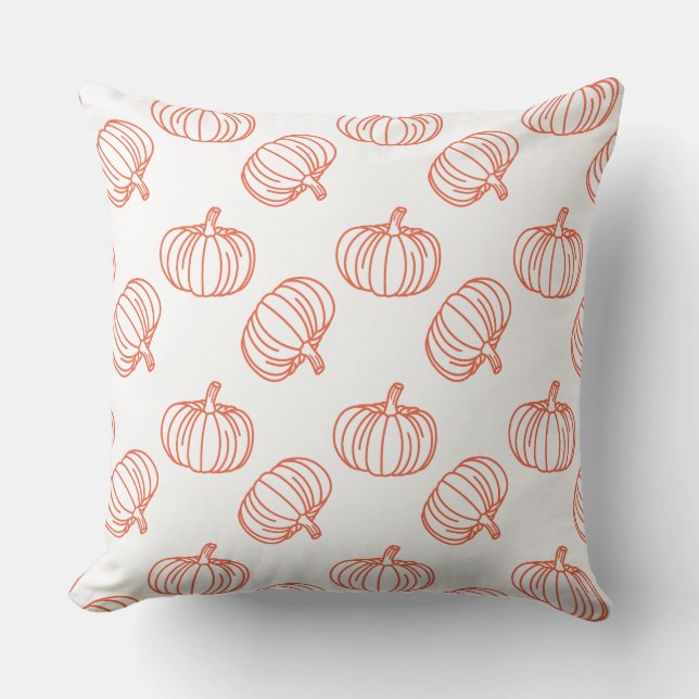 Roligt Halloween Pumpkins Mönster Kudde (Framsida)
