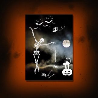 roligt halloween skeleton party halloween inbjudningar