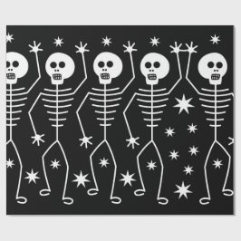 ROLIGT HALLOWEEN SKELETONS Pappra MED STARS Presentpapper