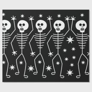 ROLIGT HALLOWEEN SKELETONS Pappra MED STARS Presentpapper