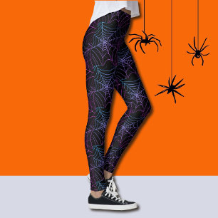 Roligt Halloween Spindelnät Mönster Kvinnors XS ti Leggings