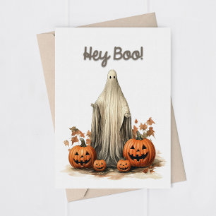 Roligt Halloween-spöke- gratulationskort Tack Kort