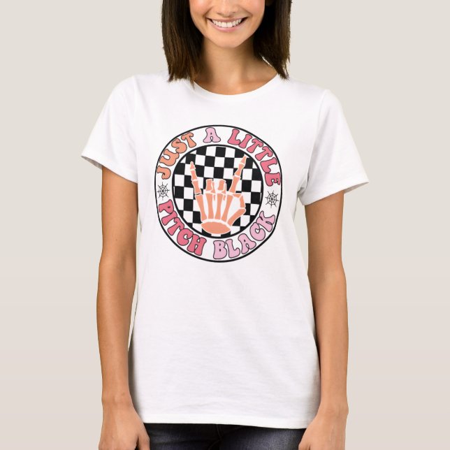 Roligt Halloween Spooky | Skeleton Rockstar T Shirt (Framsida)