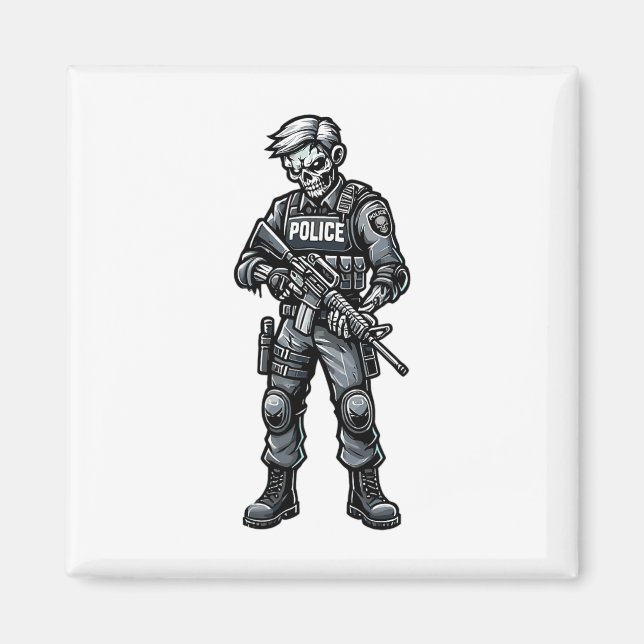 Roligt Halloween Tactical Zombie Creepy Magnet (Framsidan)