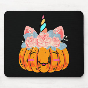 Roligt Halloween Thanksgiving Cute Unicorn Pumpkin Musmatta