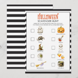 Roligt Halloween Théed Scavenger Hunt för barn