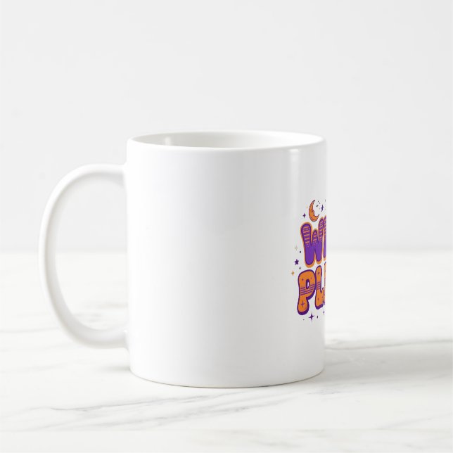 Roligt Halloween-typografi för häxor Kaffemugg (Vänster)