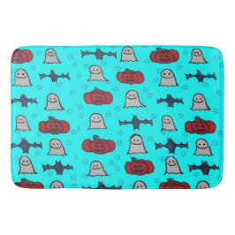 Roligt Halloween-utskrift på Blue Badrumsmatta