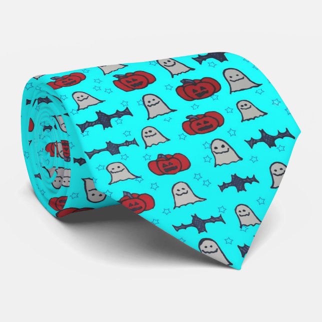 Roligt Halloween-utskrift på Blue Slips (Rullad)