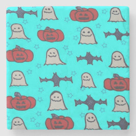 Roligt Halloween-utskrift på Blue Stenunderlägg