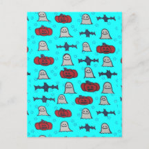 Roligt Halloween-utskrift på Blue