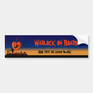 Roligt Halloween Warlock på Bumper Sticker Bildekal