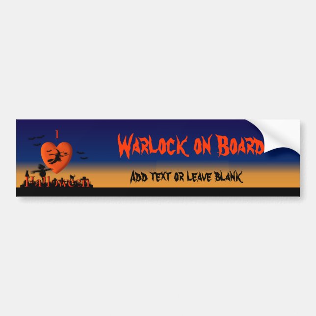 Roligt Halloween Warlock på Bumper Sticker Bildekal (Framsidan)