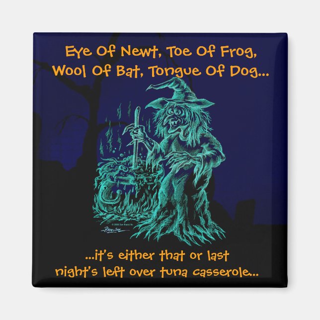 Roligt Halloween Witch Magnet (Framsidan)