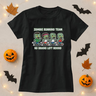 Roligt Halloween Zombie Running Team for Brains T Shirt
