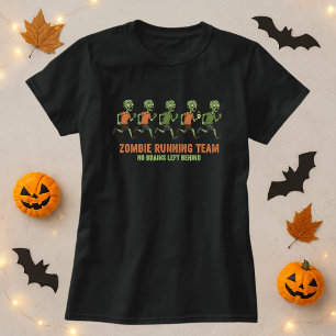 Roligt Halloween Zombie Running Tee; Inga hjärnor  T Shirt